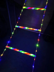 Escada Luz em LED Colorido Decoração de Natal com Pai Natal Pendurado 3M