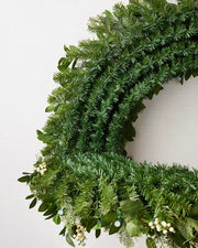 Grinalda de Natal 90 cm com LED, Folhagens Verdes e Mini Frutas Claras