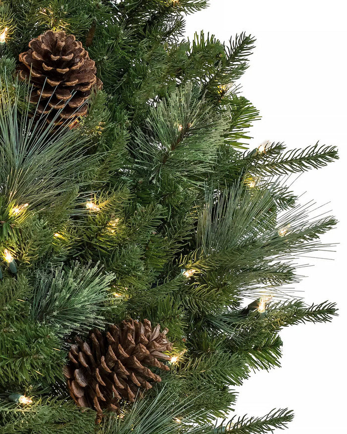 Grinalda de Natal 90 cm com LED, Pinhas e Folhagens Verdes
