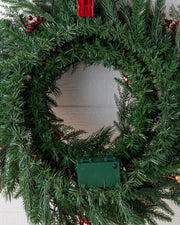 Grinalda Pinhas e Bagas de Natal Com LED 90 cm