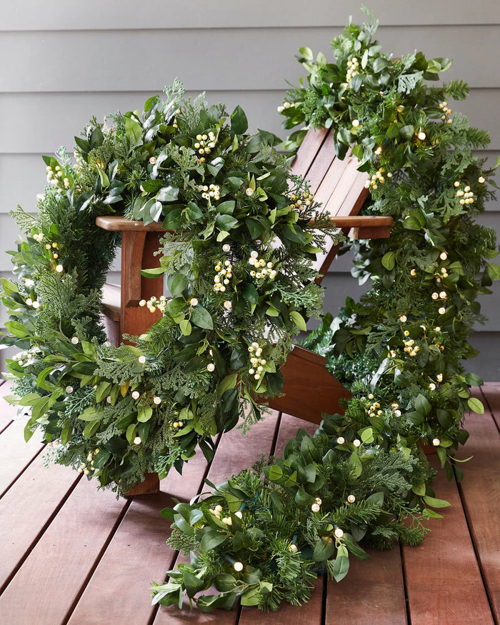 Grinalda Verde Natural Com LED 90 cm
