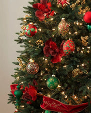 Kit 32 Enfeites para Árvore de Natal Vermelho, Verde e Dourado – Coleção Natal Tradicional