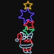 Luminária de parede Pai Natal e Estrela com LED