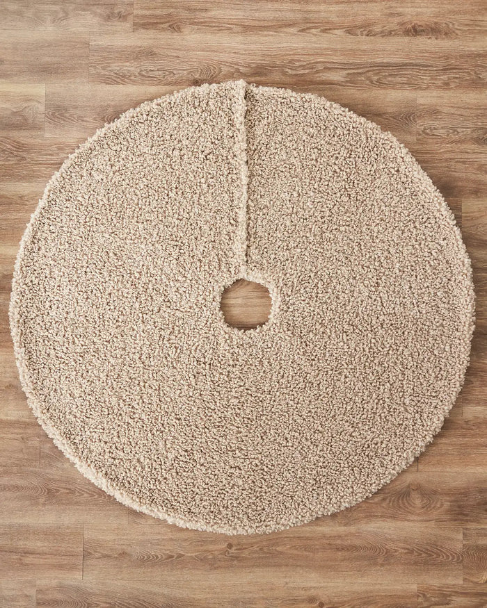 Saia para Árvore de Natal em Bouclé Bege