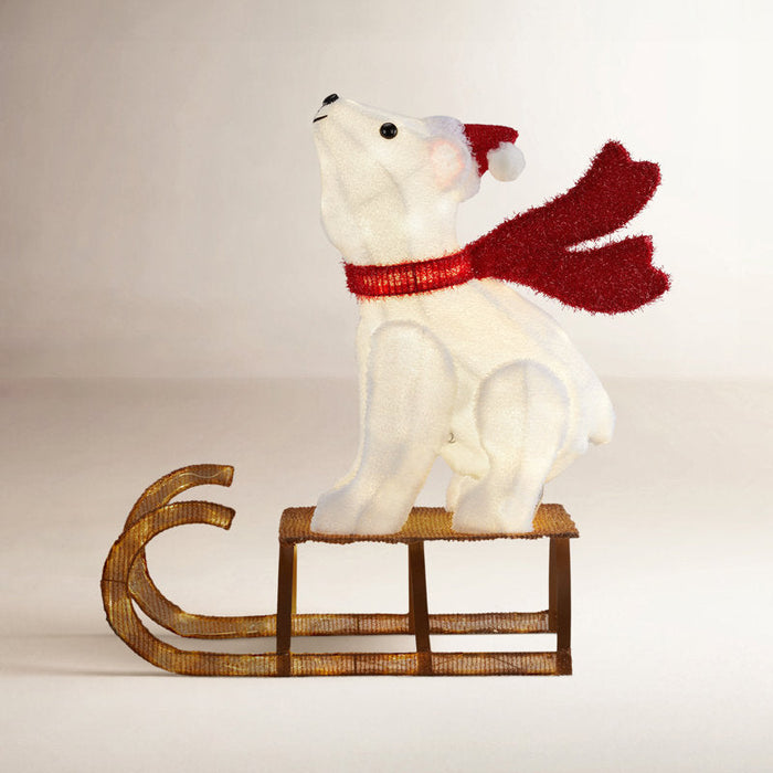Urso Polar no Trenó Iluminado com 104 LEDs – 85 cm