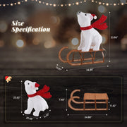 Urso Polar no Trenó Iluminado com 104 LEDs – 85 cm