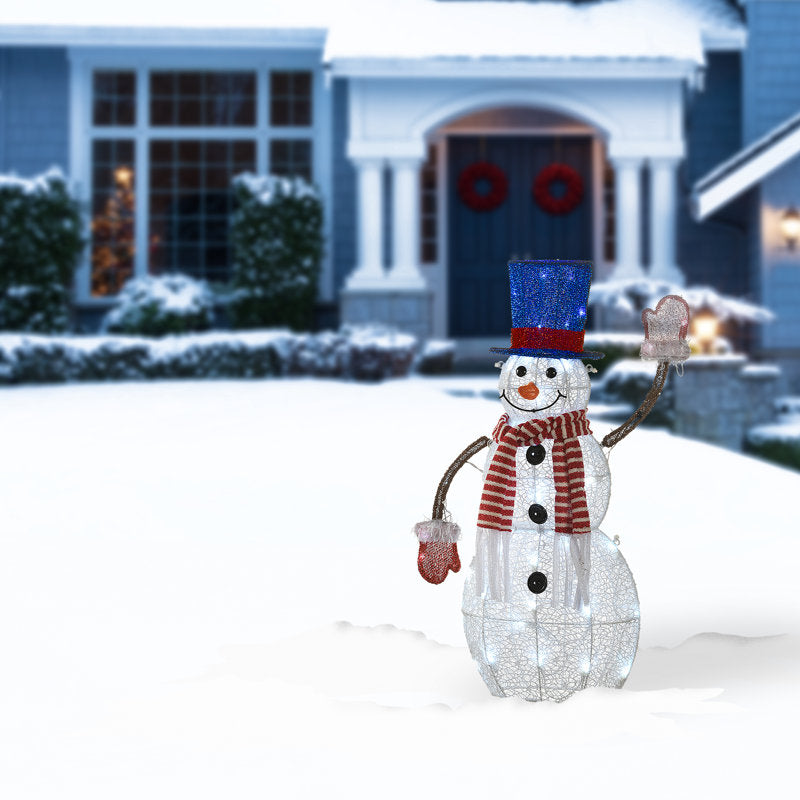 Boneco de Neve em Tecido Iluminado com LED – 76 cm