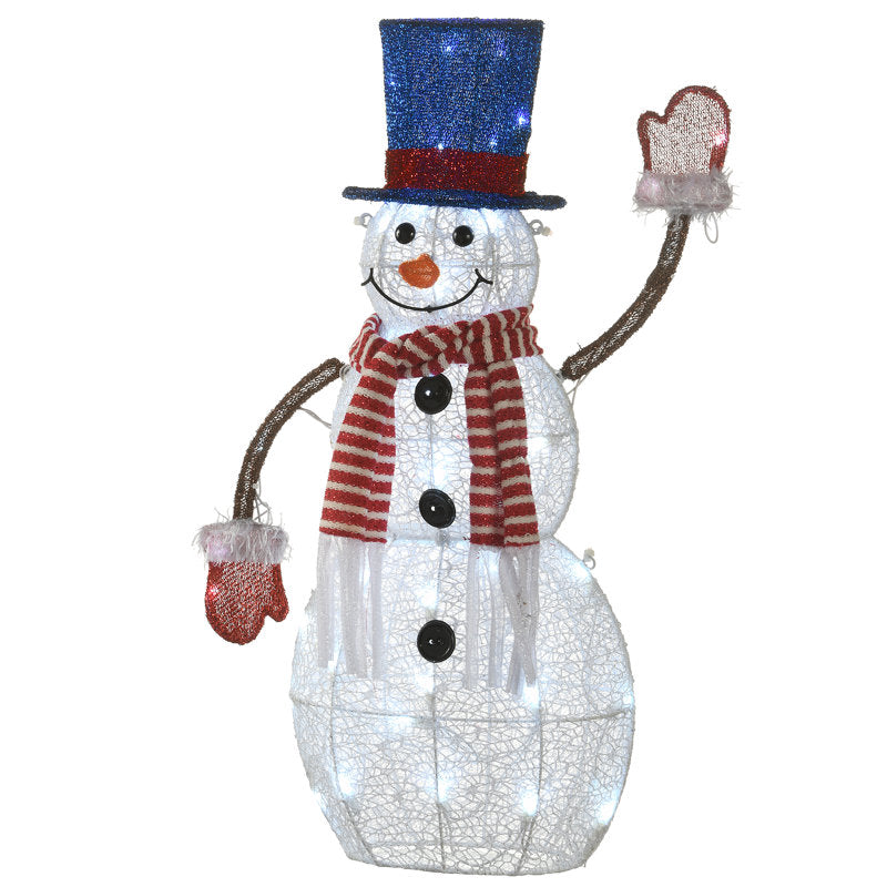 Boneco de Neve em Tecido Iluminado com LED – 76 cm