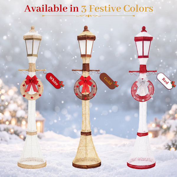 Postes Natalinos Iluminados com LED – Kit com 2 de 1,83 m