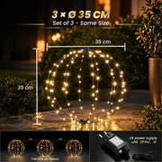 Esferas Natalinas Dobráveis com LED – Kit com 3 Peças