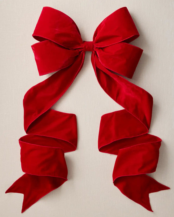 Topo de Árvore Laço de Veludo Vermelho Luxo